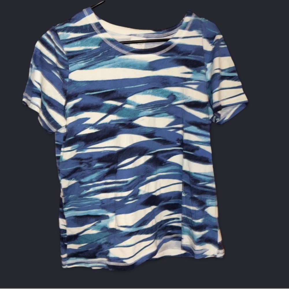 Chico's Blue and White Patterned Top